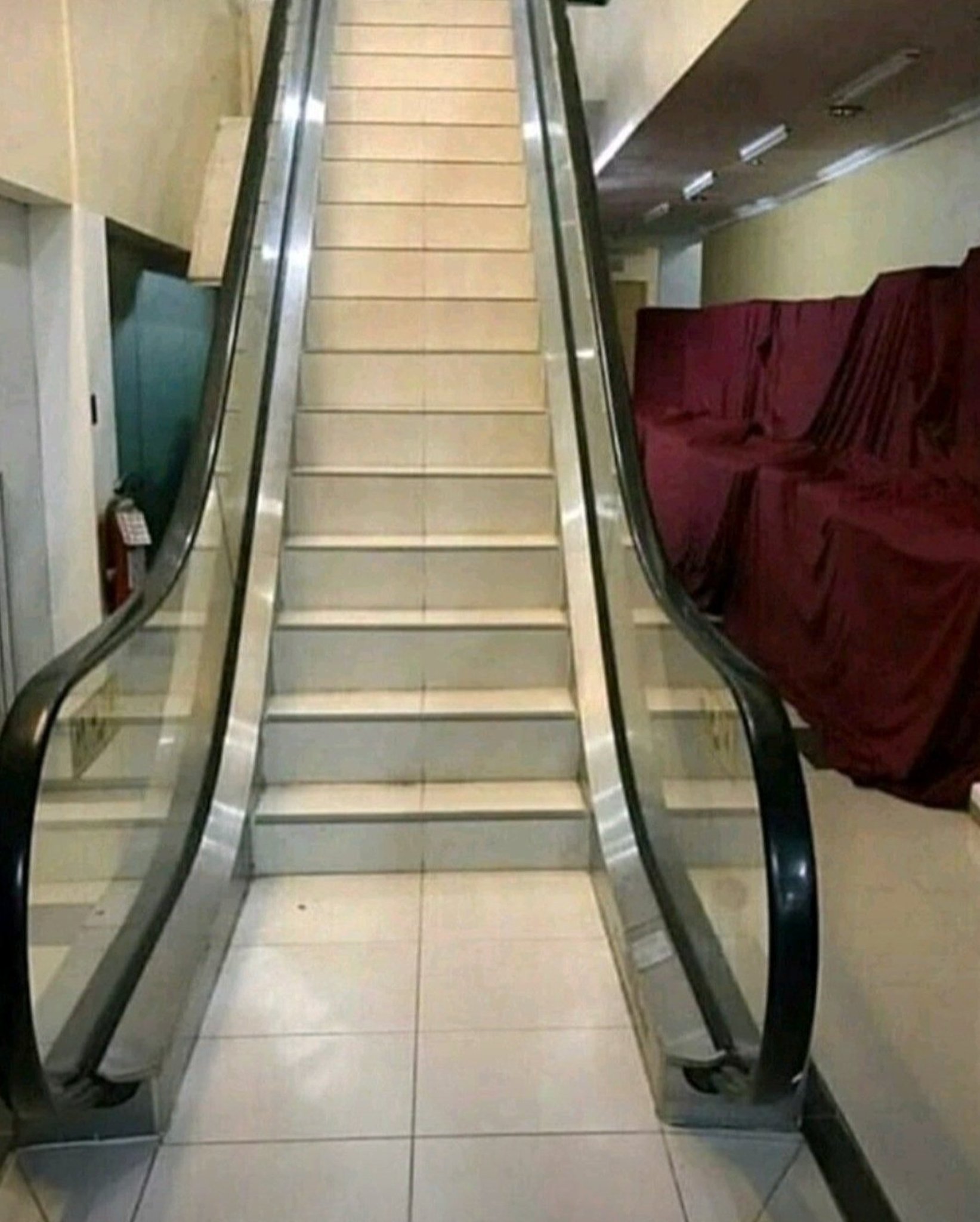 An "escalator" made of stationary marble stairs"