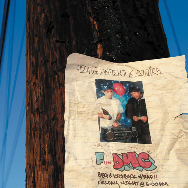 Album Cover: A handwritten poster announcing a BBQ and Kickback, with an included photo of the two artists